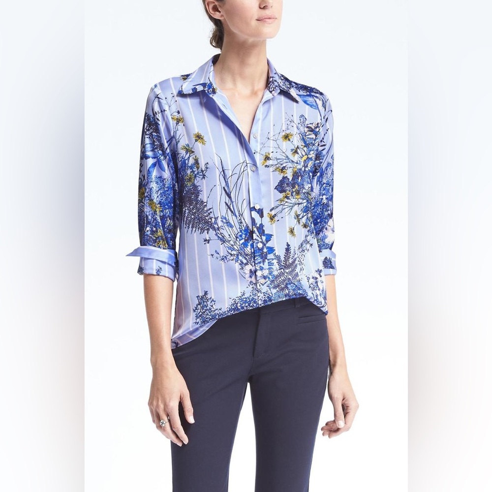 Banana Republic Dillon-Fit Floral Print Shirt XS